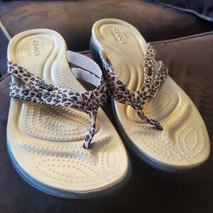 Crocs Women's Leopard Print Sandals